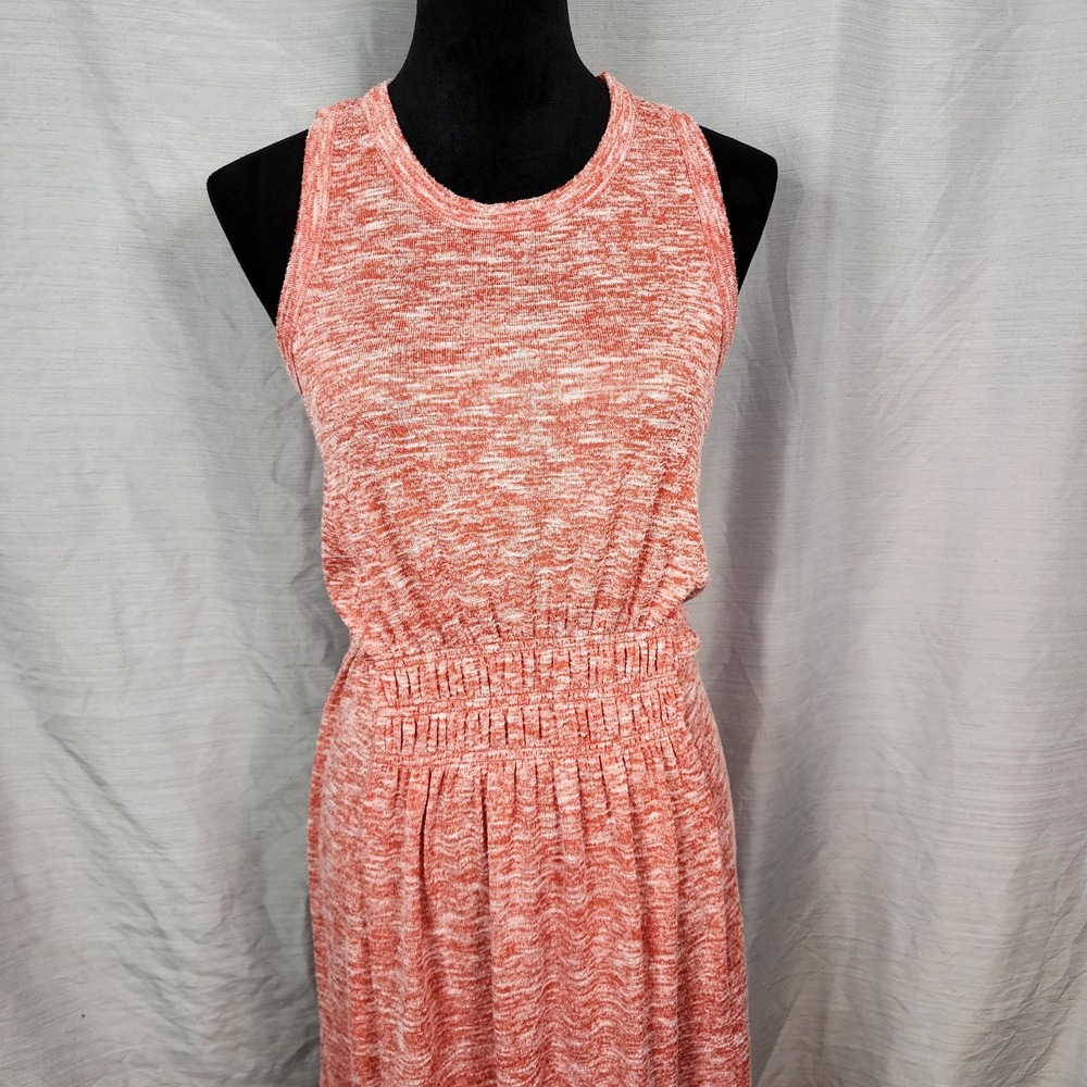 LOFT Lou & Grey Size Medium Redish Orange Flecked Tiered Sleeveless Maxi Dress - Picture 3 of 13